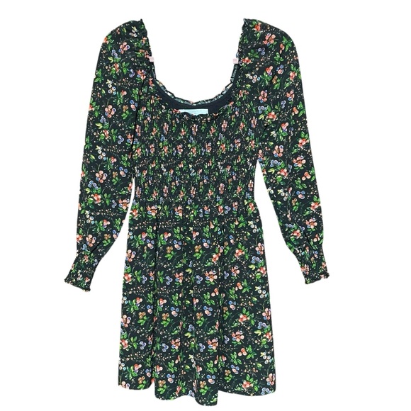 The Norah Floral Long Sleeve Square Neck Mini Nap Dress Size XXS Feminine - Picture 3 of 15